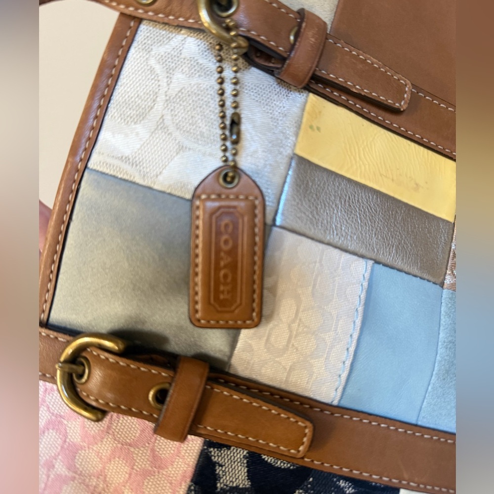 Coach Patchwork Purse Tote Bag Y2K /w Metallic & Suede Patches Serial BO6Q-10001 - Picture 8 of 12